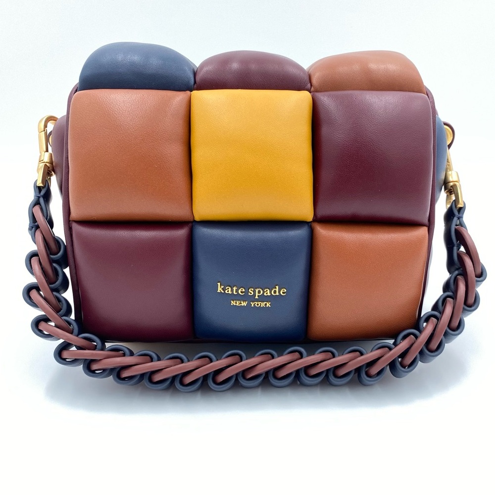 KATE SPADE NEW YORK Rubix ‘Boxxy’ Colorblocked Quilted Leather Bag